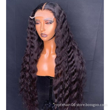 8 Inch Short Wavy Middle Part Peruvian Human Hair Deep Wave Curly Full Lace Bob Wigs with Baby Hair for African American